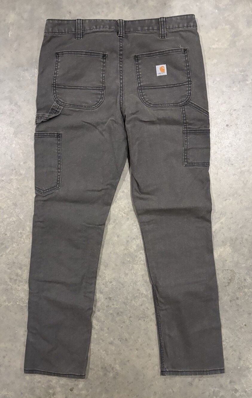Carhartt Women Gray Slim Fit Workwear Pants Double Knee Cotton Spandex 6 Regular - Picture 2 of 8